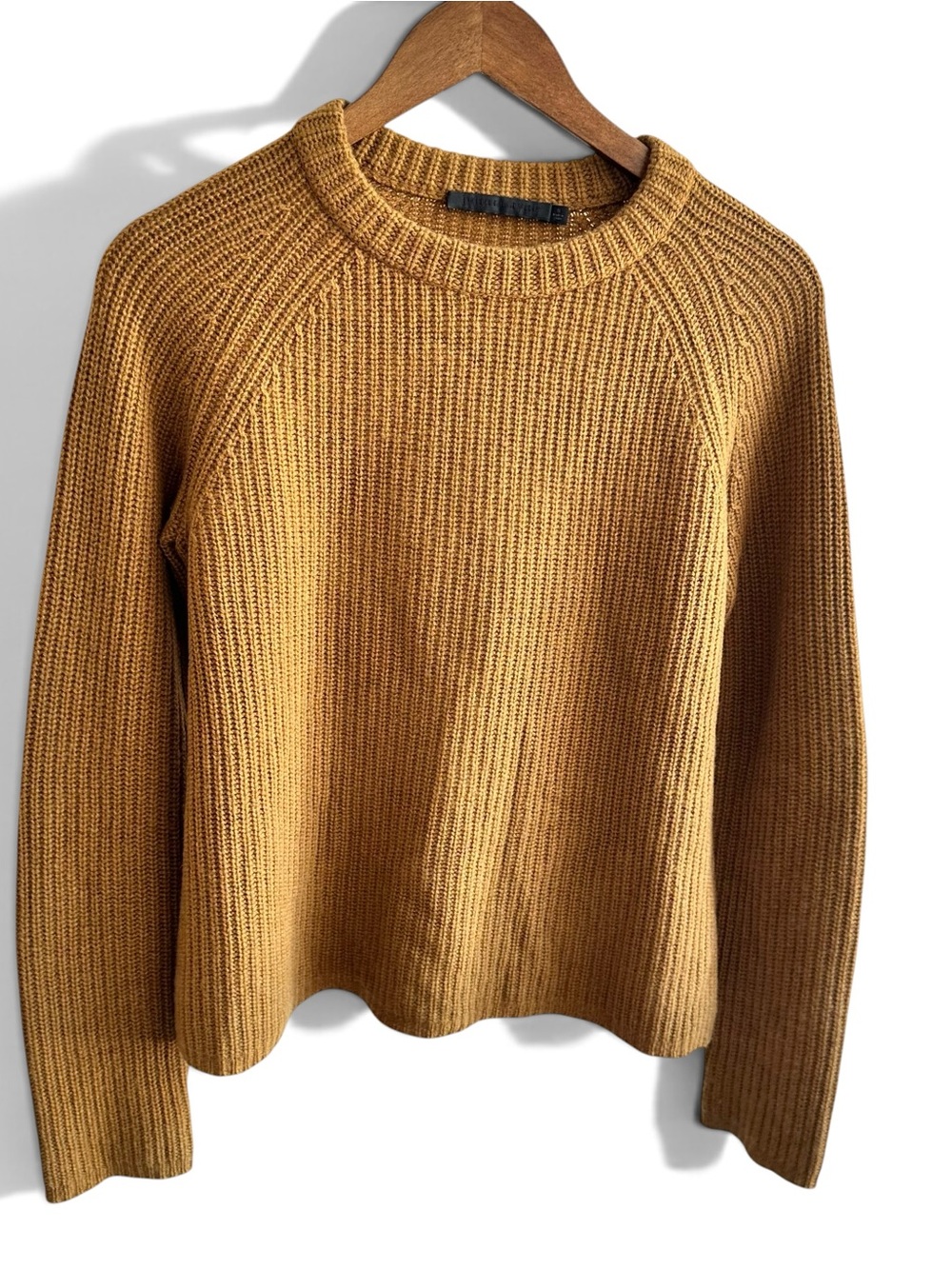 Jenni Kayne Women's Cashmere Fisherman Sweater mustard yellow Size S - Picture 3 of 9